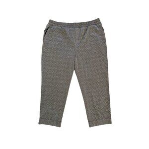 Target A New Day Womens Black & White Plaid Pull On Elastic Waist Crop Pants XXL